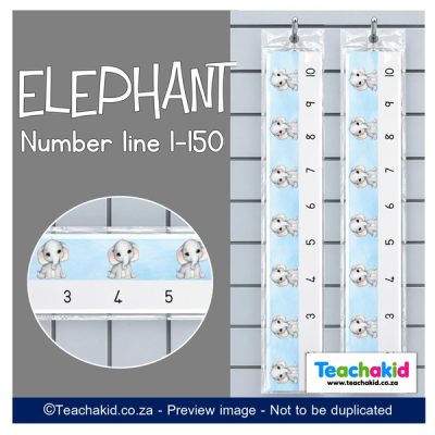 Elephant Wall Number line 1 to 150 (printed)