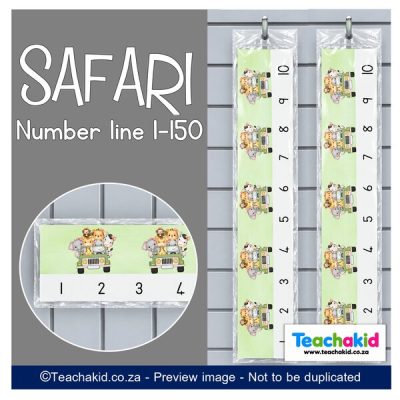 Safari Wall Number line 1 to 150 (printed)