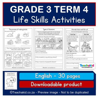 NEW! Grade 3 Term 4 Life Skills Activities (PDF)