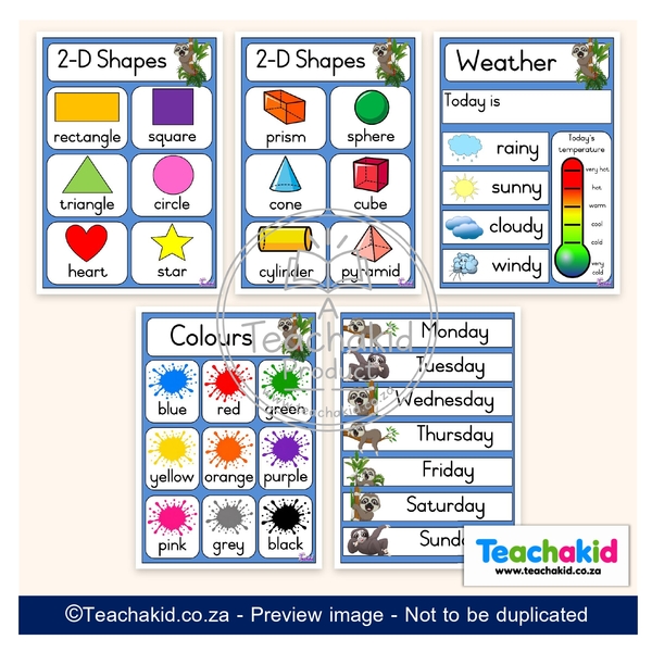 Sloth Class Theme Set (printed) - Image 4