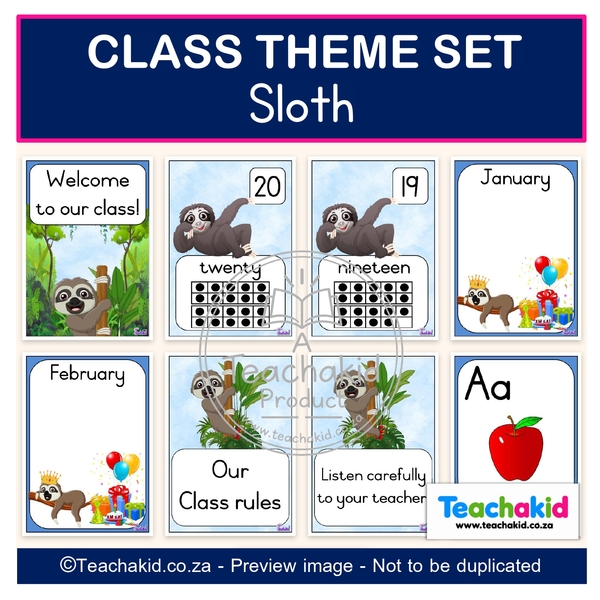 Sloth Class Theme Set (printed) - Image 3