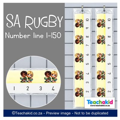 SA Rugby Wall Number line 1 to 150 (printed)