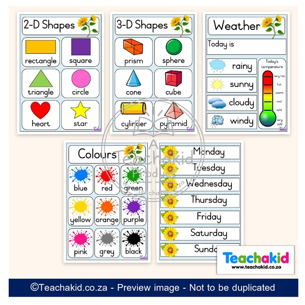 Sunflower and Bee Class Theme Set (printed) - Image 4