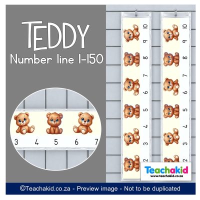 Teddy Wall Number line 1 to 150 (printed)