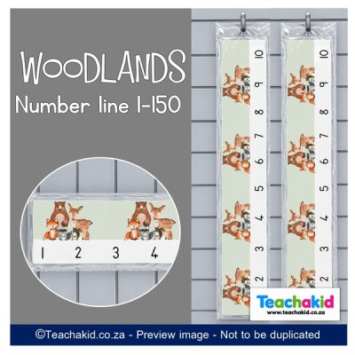 Woodlands Wall Number line 1 to 150 (printed)