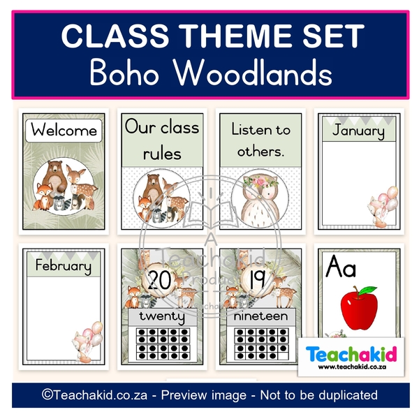 Boho Woodlands Class Theme Set (printed) - Image 3